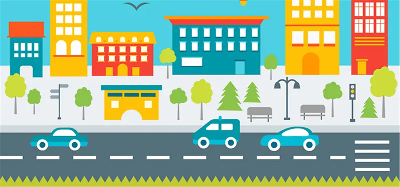 道路汽车卡通背景