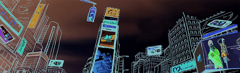 手绘城市背景