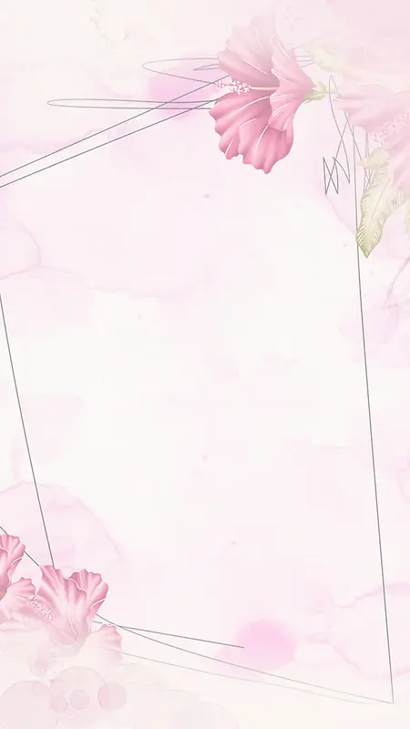 春天粉色花朵浪漫手绘背景素材