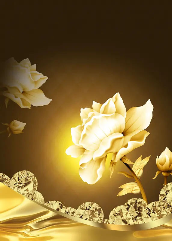 金色花朵浪漫背景