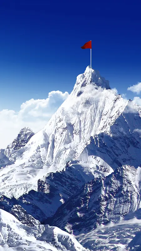 雪山顶上的红旗H5背景