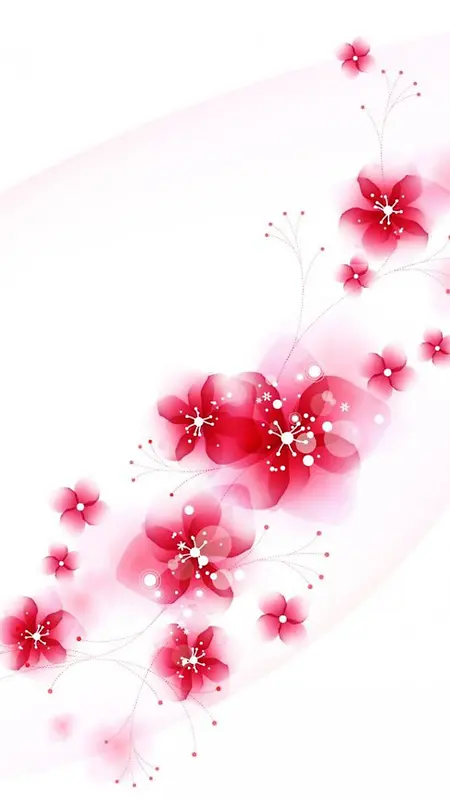 浪漫粉色手绘花朵H5背景
