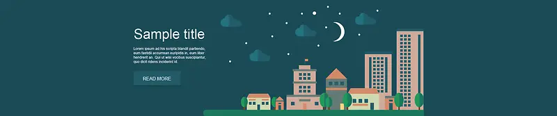 扁平房子夜晚背景banner
