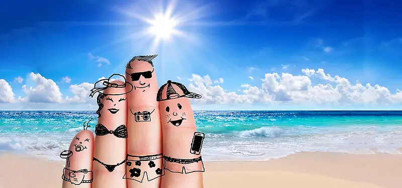 创意海滩度假广告高清图片