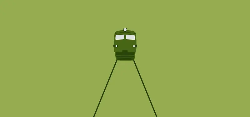 小清新绿色火车