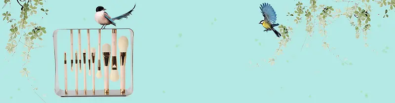 上新手绘蓝色海报banner背景