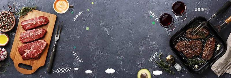 黑色简约生鲜尖货电商淘宝促销banner