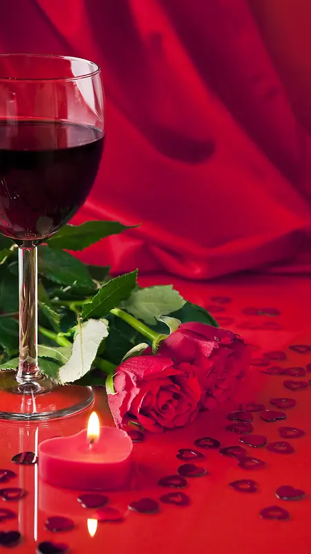 红酒玫瑰浪漫背景