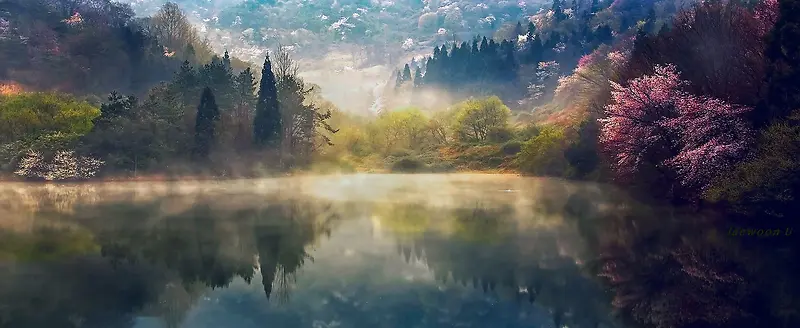 湖面背景