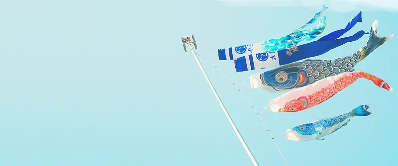 文艺清新蓝色海报背景banner