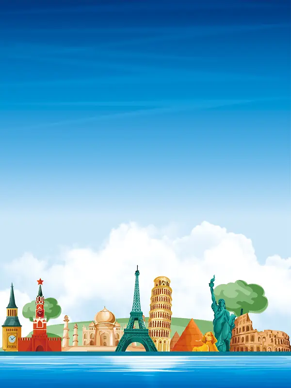 旅行社欧洲游旅游宣传海报背景