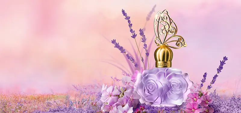 紫色梦幻香水背景装饰