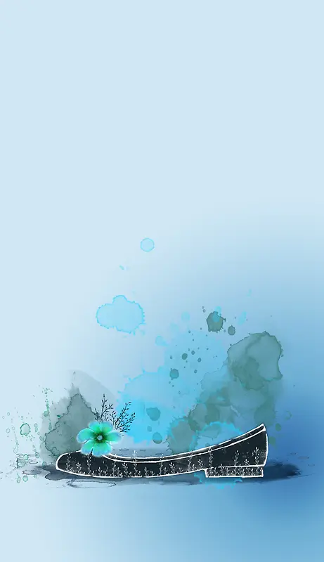 时尚手绘鞋子女性海报背景模板