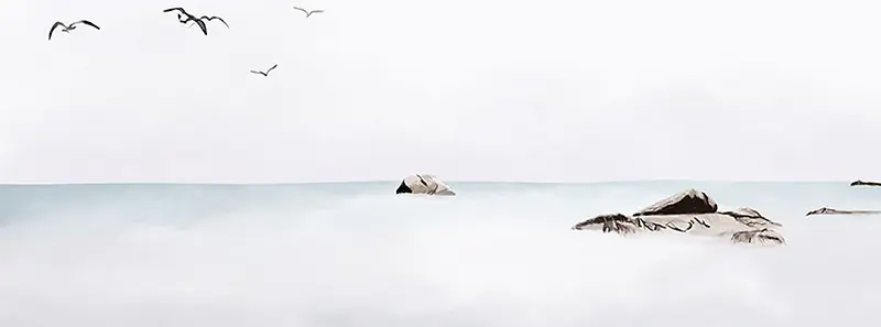 手绘黑白简约风背景墙装饰画