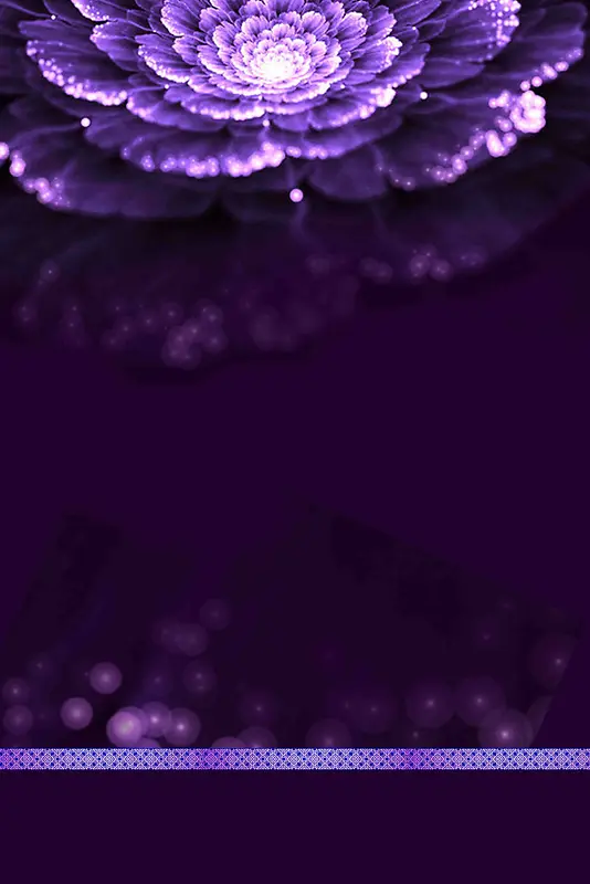 蓝紫色花绽梦幻海报背景模板
