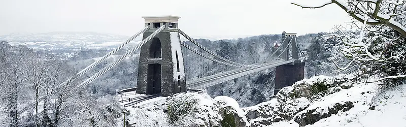 冬天雪桥海报背景