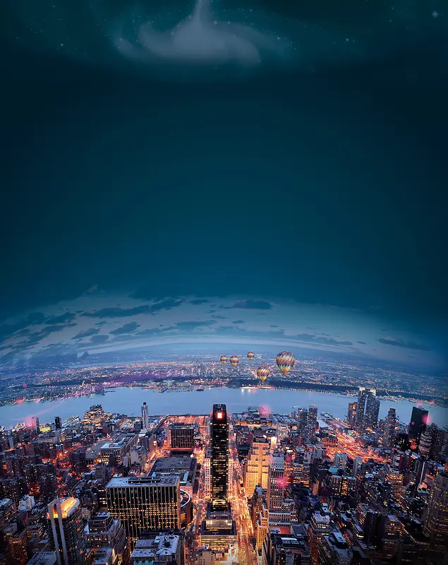 大气城市夜色海报背景图