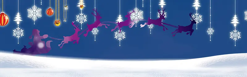 深蓝雪花圣诞背景