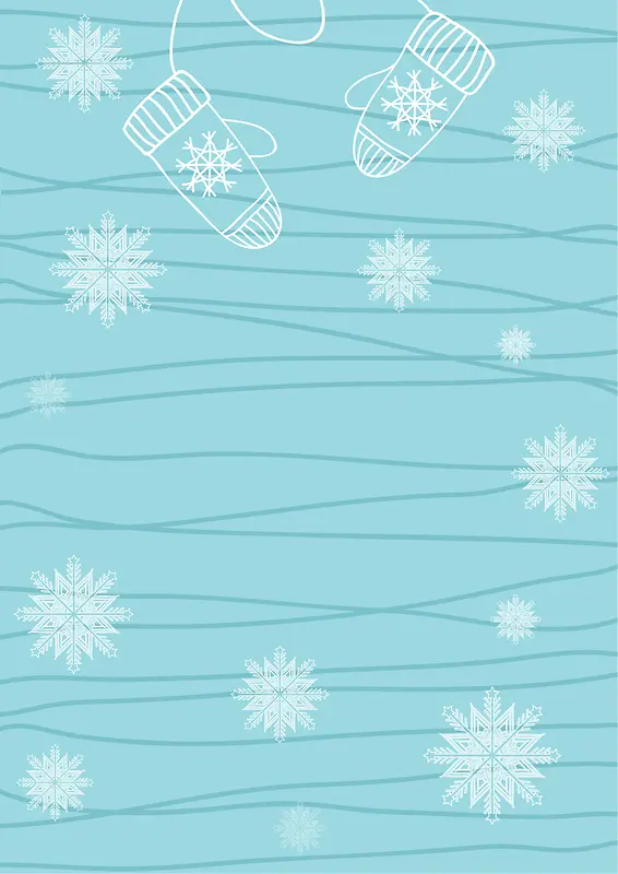 蓝色简约图纹线条样式冬季雪花