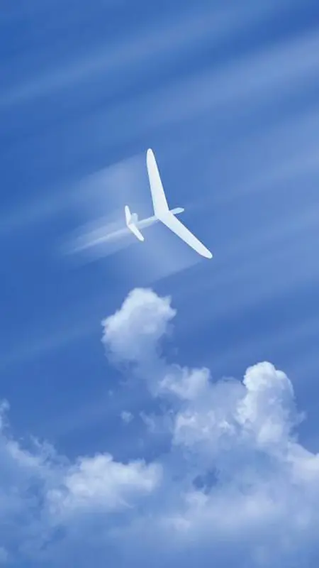 蓝色天空飞机清新H5背景素材