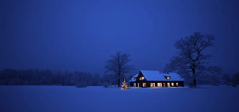 夜景雪景淘宝海报背景banner