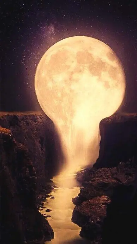 月亮瀑布H5背景