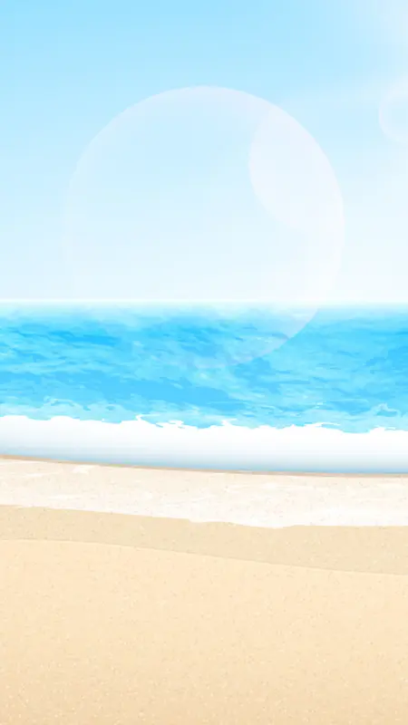 蓝色沙滩矢量图H5背景