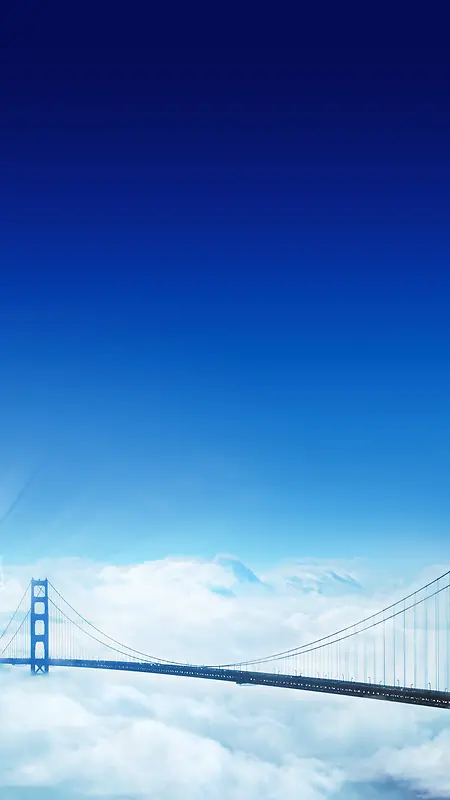 蓝天白云大桥H5背景素材
