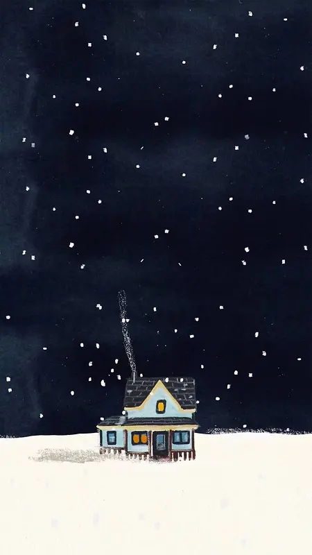 雪中卡通房子H5背景