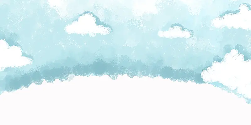 蓝色卡通手绘天空白云背景