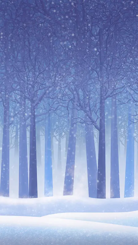 雪地森林H5背景素材