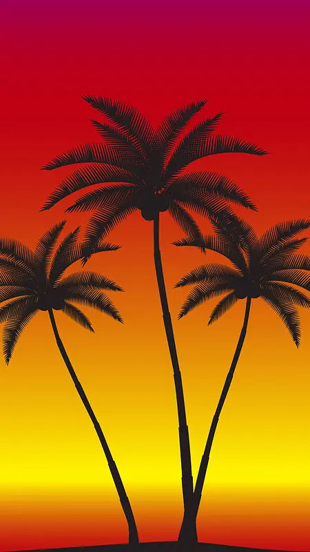 扁平海岛椰子树背景