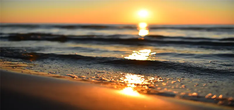 海边的朝阳背景