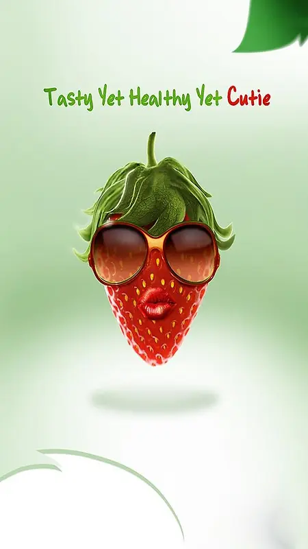 水果草莓H5海报素材