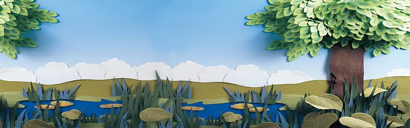 手绘森林背景banner