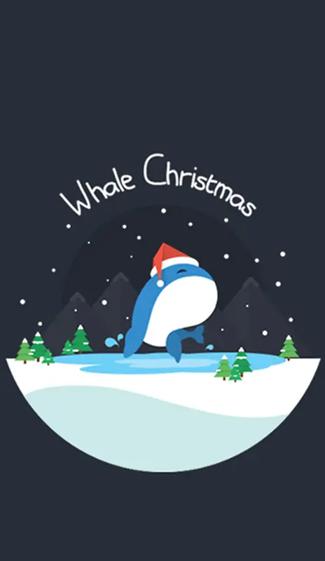 圣诞卡通鲸鱼背景