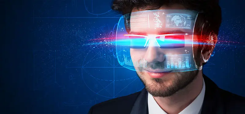 蓝色科技感科技VR海报