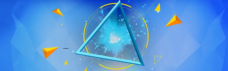 几何促销蓝色几何三角形背景