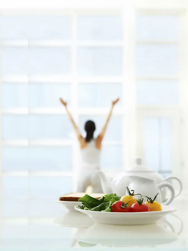 健康生活与早餐背景素材