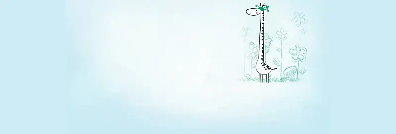 卡通手绘小鹿背景banner