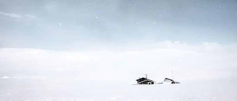 雪原房屋背景图