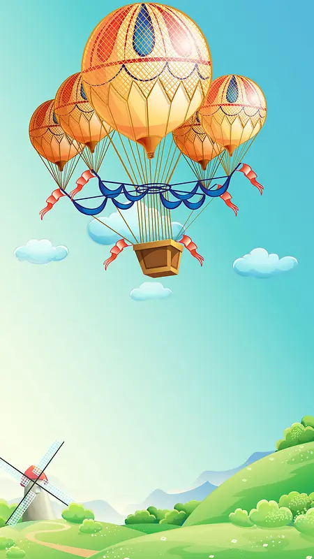 卡通氢气球H5背景