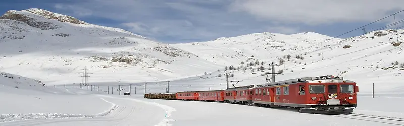 雪山火车背景