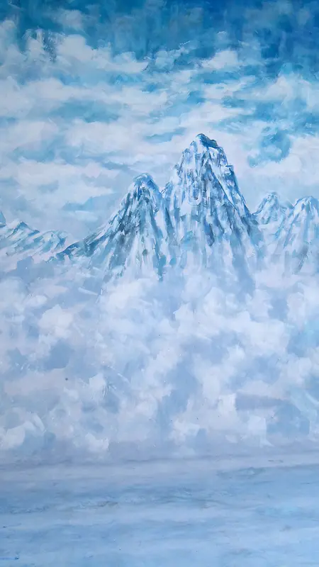 雪山冰山手绘肌理H5背景图