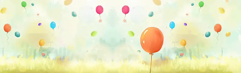 卡通彩色气球背景banner