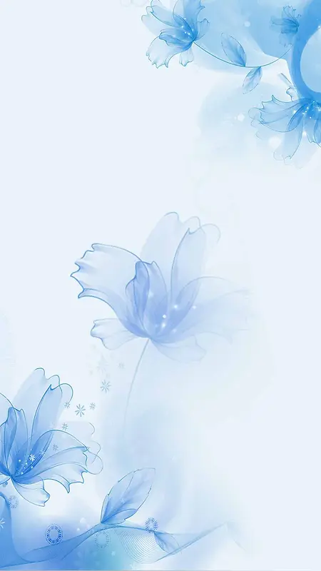 蓝色梦幻花朵化妆品H5背景