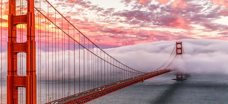 风景天空红云桥背景