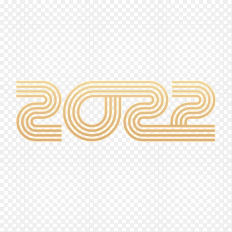 金色2022字体设计
