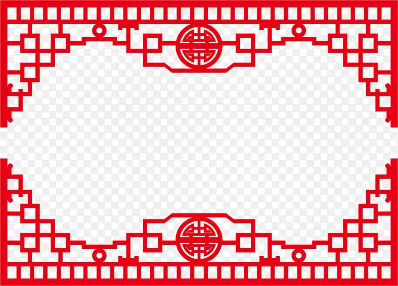 古典中式红色花纹边框素材