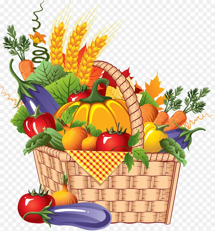 秋天收获的蔬菜水果粮食作物